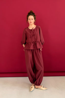 Блузка NATURE093/05/Винный - M&G all natural фото 2