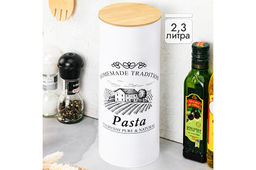 Банка д/хранения 2,3 л 11*11*27 см Pasta, с бамбук.крышкой