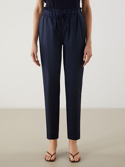 Beli Lastikli D?z Gabardin Kad?n Pantolon