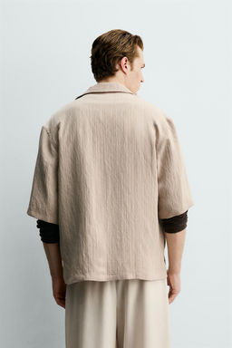 CAMISA BOXY FIT JACQUARD RAYAS / Crudo - Zara фото 3