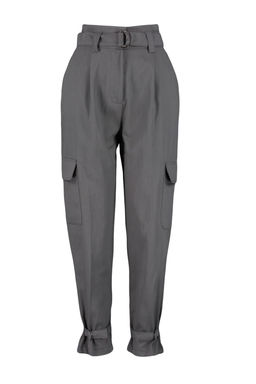 Gri Kemerli Kargo Dokuma Pantolon TWOSS21PL0138