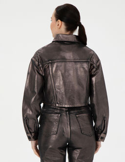 Antrasit Crop Top Jean Ceket - Pierre cardin фото 5