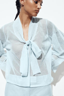 SEMI-SHEER KNITTED BLOUSE - Zara фото 11