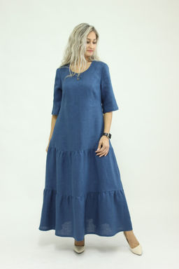 Платье умягченный 100% лен