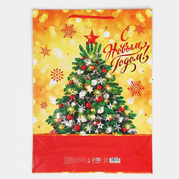 Пакет ламинированный вертикальный Золото и снежинки, L 28 38 9 см - Доступные радости фото 15