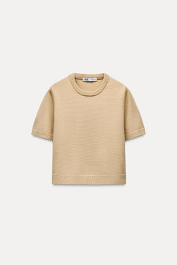 BASIC PLAIN KNIT SHORT SLEEVE TOP - Zara фото 7