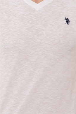 Мужская белая футболка с v-образным вырезом Basic - U.s. polo assn фото 13