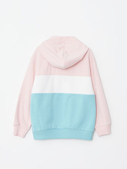 Kap??onlu Bask?l? Uzun Kollu K?z ?ocuk Sweatshirt - Waikiki фото 2