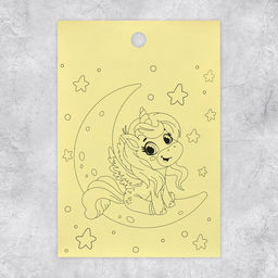 Цена за 10 шт. Наклейки детские «Волшебные единороги», раскраска на обороте, 10×15.5 см