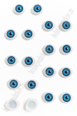 Фурнитура "Глазки объемные" 15*11 мм (40 шт) SF-3078, голубые №1