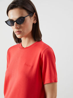 Bisiklet Yaka Nak??l? Kad?n Ti??rt