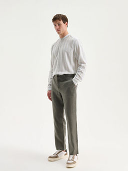 Standart Kal?p Keten Erkek Pantolon