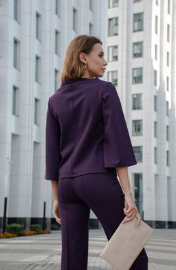 Блузка из трикотажа темно-пурпурный - Donna saggia фото 3