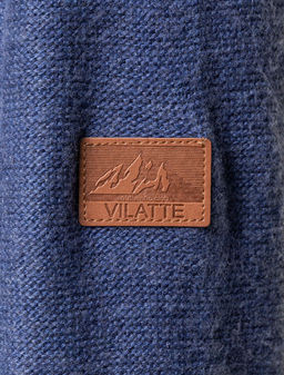 Свитер Vilatte фактурной вязки с молнией синий  фото 5