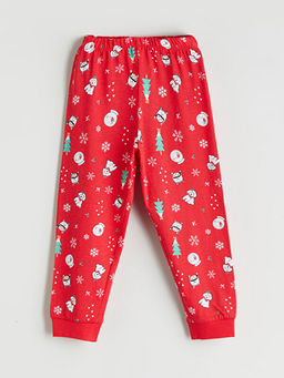 Beli Lastikli Y?lba?? Temal? K?z ?ocuk Pijama Alt?