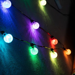 Умная гирлянда Нить 6 м с насадками Калейдоскоп, IP20, тёмная нить, 20 LED, свечение RGB, USB - Luazon lighting фото 2