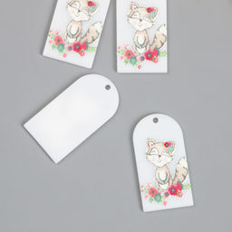 Цена за 4 шт. Декор для творчества акрил Енотик в цветах, 0.2?2.1?3.9 см