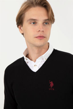 Мужской черный трикотажный свитер Basic - U.s. polo assn фото 10