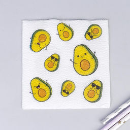 Цена за 2 шт. Салфетки бумажные «Авокадо», однослойные, 24×24 см, набор 20 шт.