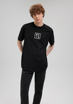 MVTR Bask?l? Siyah Ti??rt