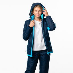 Утеплённый костюм М-218 Синий/Бирюзовый - Rodos фото 9