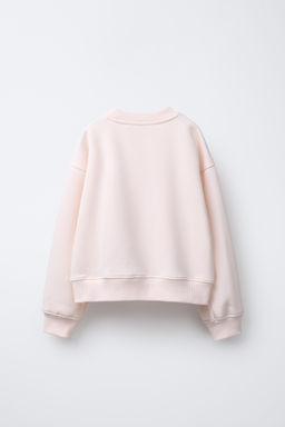 SATIN EMBROIDERED BOW SWEATSHIRT