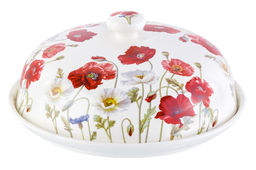 Блинница 23*23*9,5 см "Маки" NEW BONE CHINA