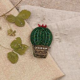 Klart набор для вышивания 10-005 Брошь. Кактус 4 х 6.5 см