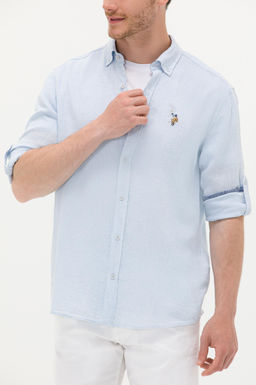 U. S. Polo Assn / Мужская голубая рубашка с длинным рукавом - U.s. polo assn фото 6