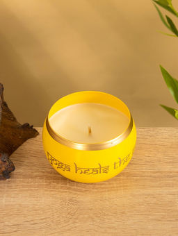 Свеча в чаше Yoga heal the soul, 200 г, 8.5×7 см, соевый воск, жёлтая