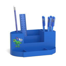 Цена за 1 шт. Набор настольный пластиковый ErichKrause® Victoria, Dino Planet, синий