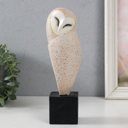 Фигурка полистоун «Сова: Обыкновенная сипуха на пеньке», песочный, 8.5×7×19 см
