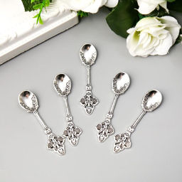 Цена за 5 шт. Сувенир кошельковый металл "Ложечка королевская" 5,9х1,4 см