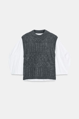 CONTRAST WAISTCOAT T-SHIRT - Zara фото 6