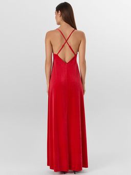 Сарафан женский красный велюровый