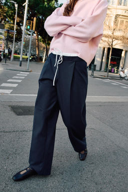 WIDE-LEG TROUSERS WITH DOUBLE WAIST - Zara фото 18