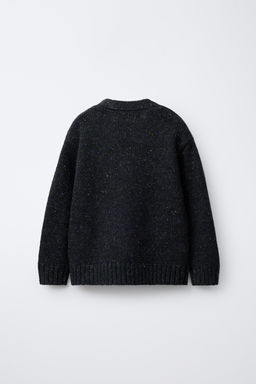 BUTTON-UP WOOL BLEND CARDIGAN