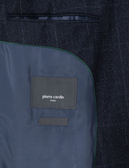Lacivert Slim Fit Ekose Y_n Tak_m Elbise
