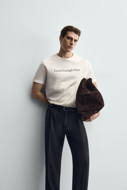 CAMISETA TEXTO ESTAMPADO / Crudo - Zara фото 7