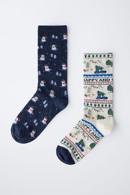 2-PACK OF TREE AND SNOWMAN SOCKS - Zara фото 4