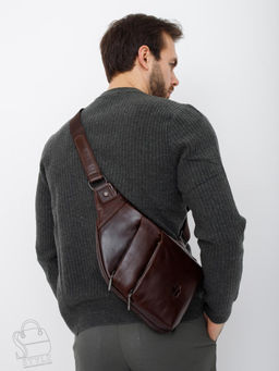 Рюкзак мужской кожаный 1772Z brown Zinimsk