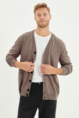 TRENDYOL MAN Vizon Slim Fit Pamuklu V Yaka Dugmeli H?rka TMNAW21HI0274