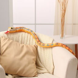 Мягкая игрушка Змея, 80 см, голубые пятна - Simaland фото 2