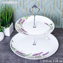 Ваза для сервировки 2-х ярусная / WG-2/LYGP75/P95 (18142) /уп 12/ Лаванда - ГалеонТрейд фото 2
