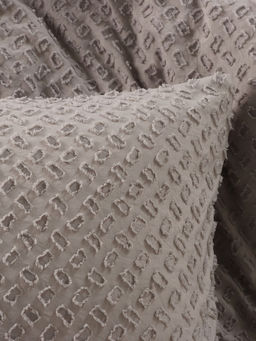 Постельное бельё 2-спальное Тафтинг квадрат 175?215 см,200?230 см,50?70 см-2 шт., серое, 110 г/м? - Lovelife фото 2