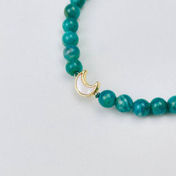 Браслет из Амазонита с перламутровой вставкой "Месяц"