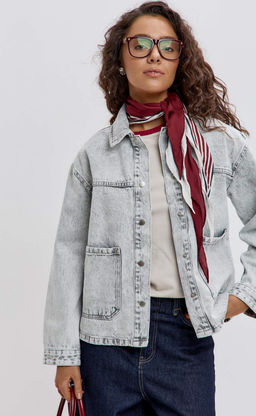 Куртка джинсовая Fine Joyce F612-1259 серый хлопок