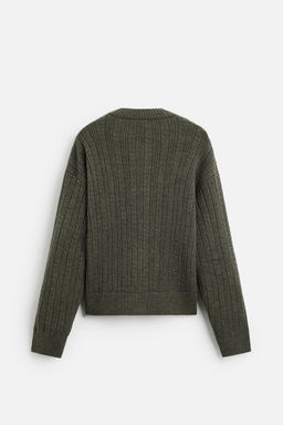 TEXTURED CABLE-KNIT CARDIGAN - Zara фото 7