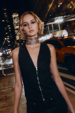 Z1975 COATED DENIM WAISTCOAT - Zara фото 7