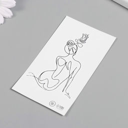 Цена за 6 шт. Переводная тату на тело чёрная Контур. Силуэт девушки, 6?10.5 см